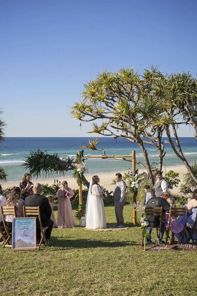 ceremony styling for north stradbroke weddings by elope brisbane