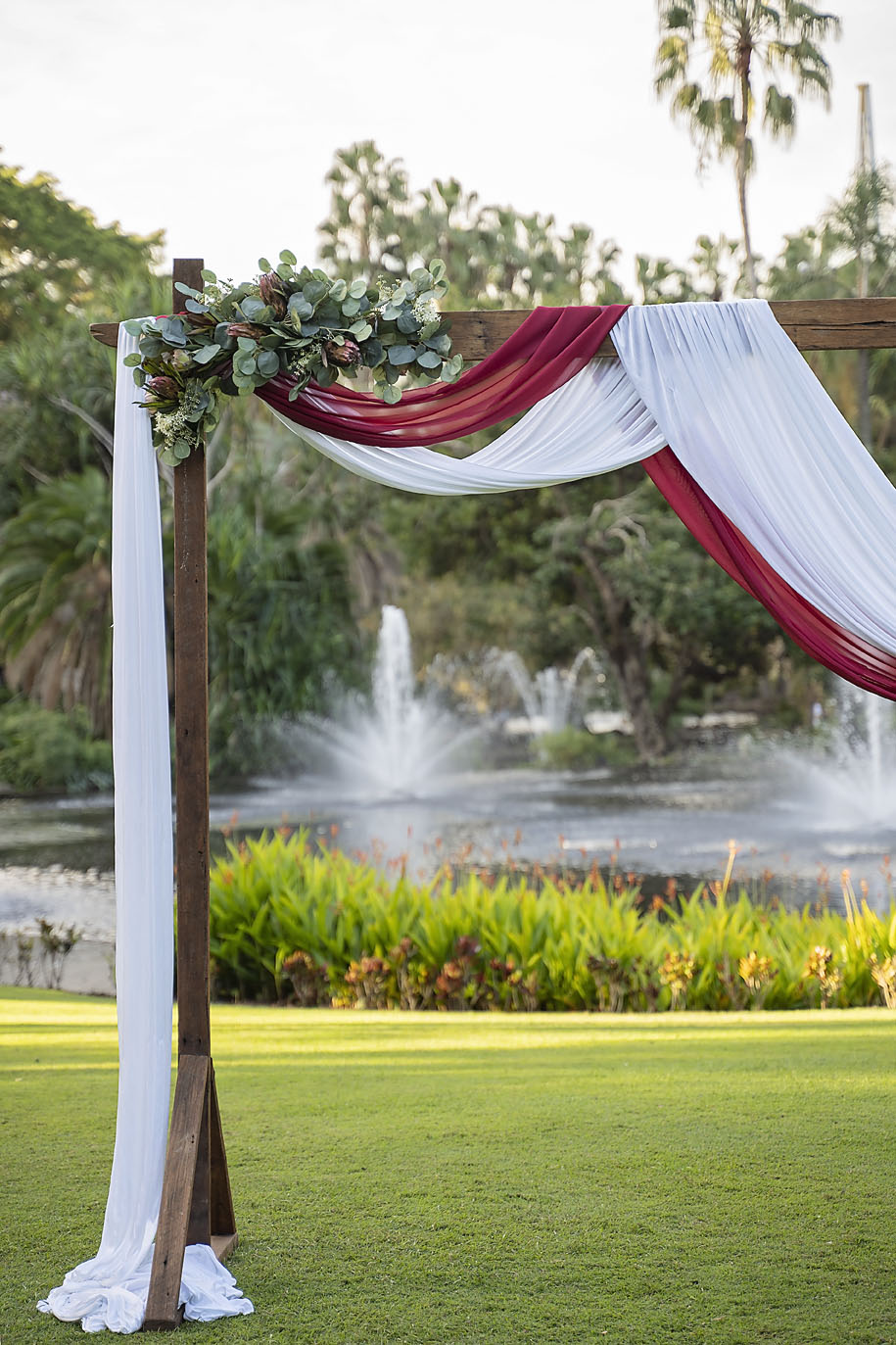 ceremony styling for north stradbroke weddings by elope brisbane